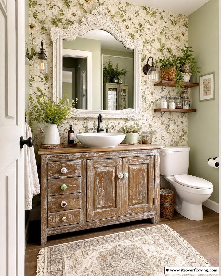 DIY Repurposed Vintage Mirror - 21 Stunning Bathroom Mirror Ideas to Enhance Your Vanity Area