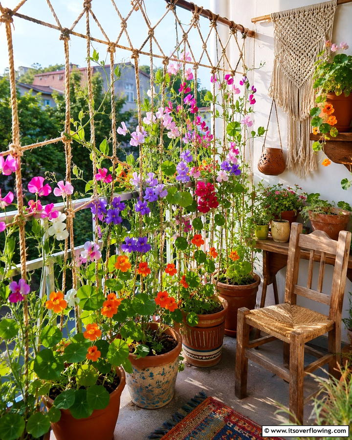 DIY Rope TrellisExact - 25 Beautiful Balcony Trellis Ideas for Your Space