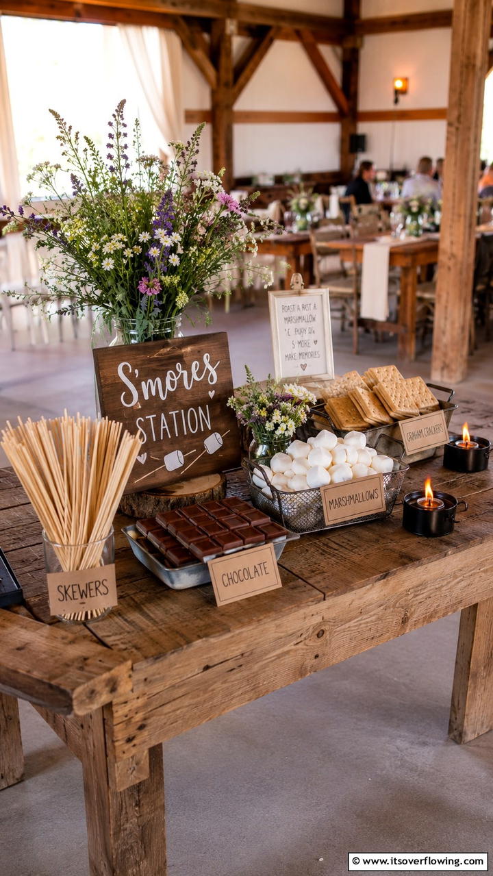 DIY Smores Station - 21 Delicious Wedding Dessert Ideas for a Sweet Celebration