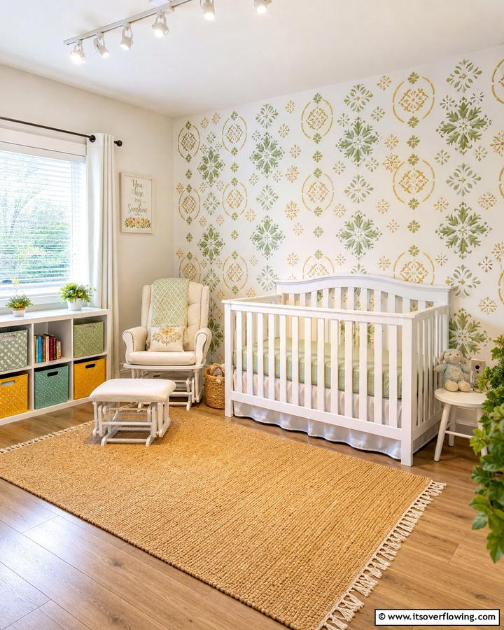 DIY Stenciled Accents - 30 Nursery Accent Wall Ideas for a Charming Baby Room