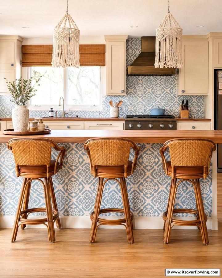 DIY Stenciled Designs - 21 Kitchen Island Back Panel Ideas for Modern Designs