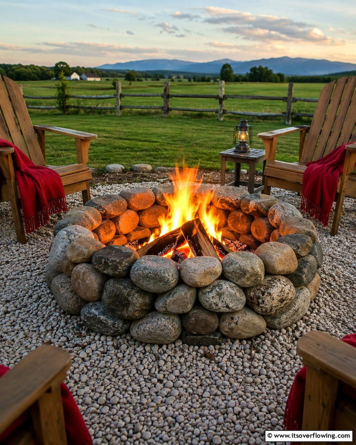 DIY Stone Fire Pit - 25 Wood Burning Fire Pit Ideas for Cozy Nights