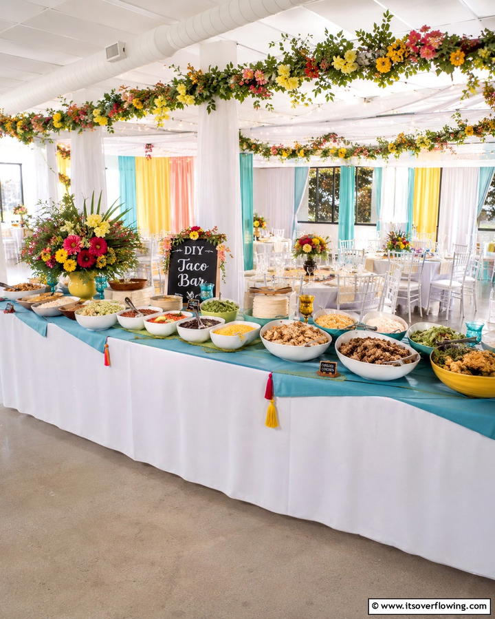 DIY Taco Bar - 25 Wedding Buffet Ideas for a Memorable Reception