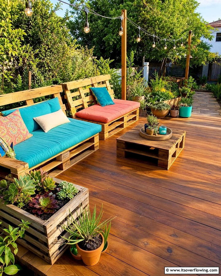 DIY Upcycled Pallet Deck - 21 Backyard Deck Ideas to Elevate Your Outdoor Living Space