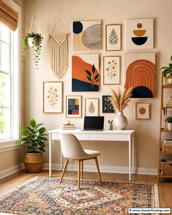 DIY Wall Art Creations - 30 Affordable Budget Home Office Ideas for Productive Workspaces