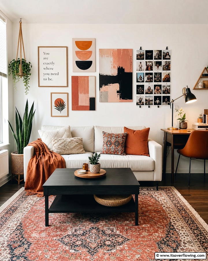 DIY Wall Art for Personal Touch - 25 Budget Apartment Living Room Ideas for Small Spaces