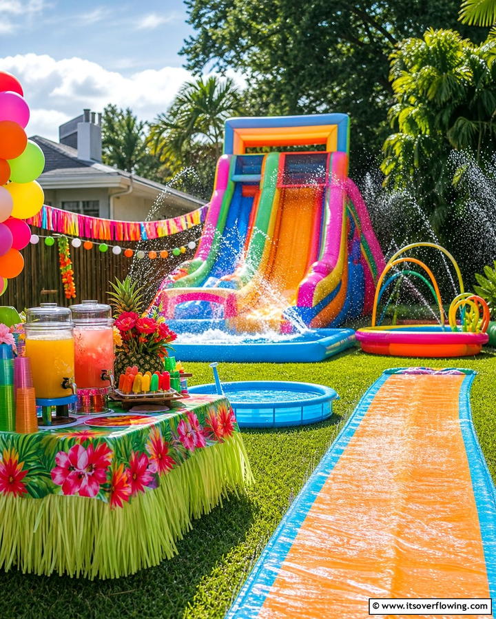DIY Water Park Party - 25 Backyard Birthday Party Ideas for Unforgettable Celebrations
