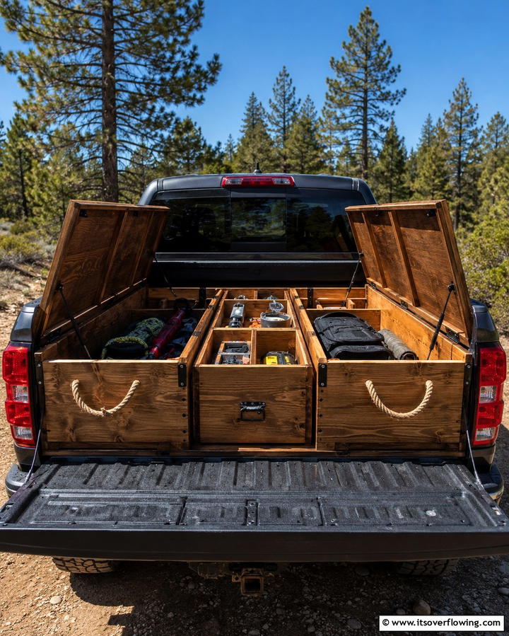 DIY Wooden Storage Boxes - 20 Truck Bed Storage Ideas for Organization