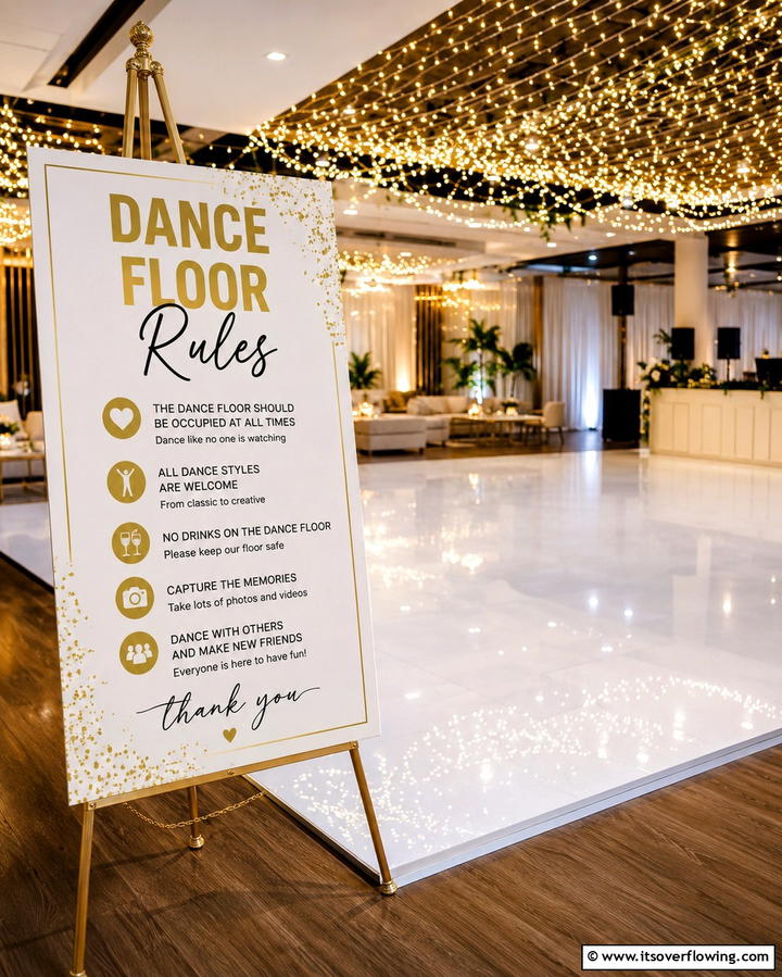 Dance Floor Rules SignExact - 30 Creative Wedding Sign Ideas to Personalize Events
