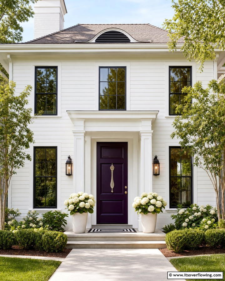 Daring Eggplant - 20 Dark Purple Front Door Ideas for a Bold Entrance
