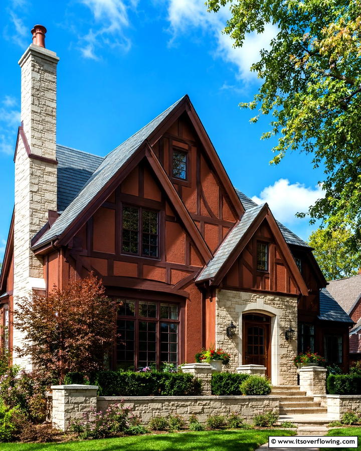 Dark Auburn Refinement - 30 Brown Exterior House Color Ideas for Warm Curb Appeal