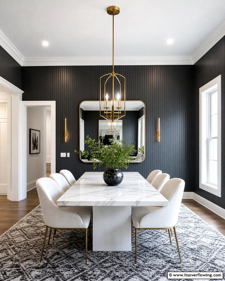 Dark Beadboard for Dramatic Effect - 25 Beadboard Wall Ideas for Classic Charm