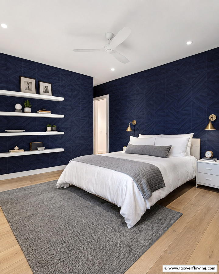 Dark Blue Wallpaper - 25 Dark Blue Bedroom Ideas for Cozy Nights