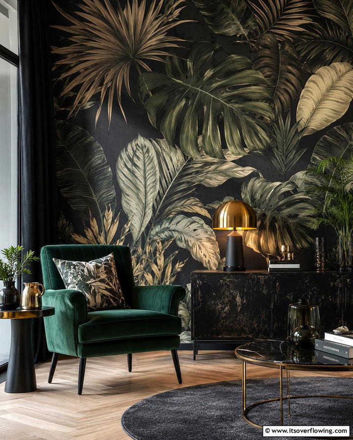Dark Botanical Prints - 25 Moody Boho Living Room Ideas for a Cozy Vibe