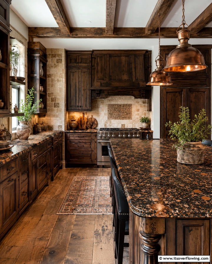 Dark Brown Terrazzo for Rustic Charm - 20 Terrazzo Kitchen Countertops for a Unique Look