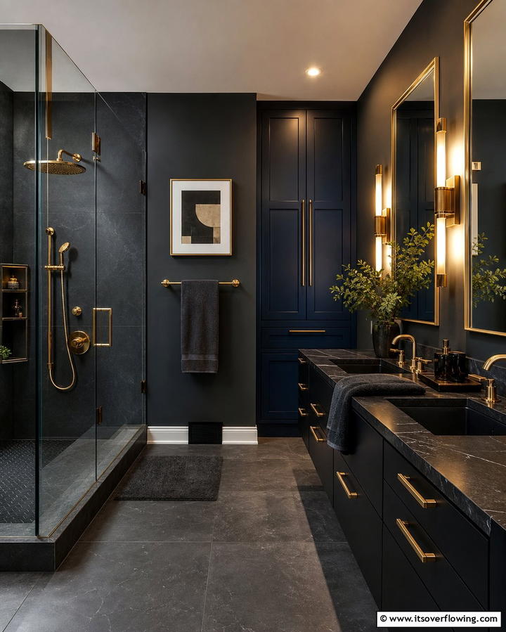 Dark Color Palette - 25 Man Cave Bathroom Ideas for a Unique Space