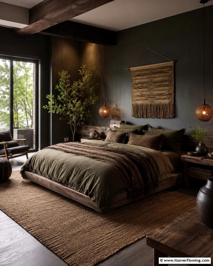 Dark Earth Toned Palettes - 30 Moody Dark Boho Bedroom Decor Inspirations for Cozy Nights