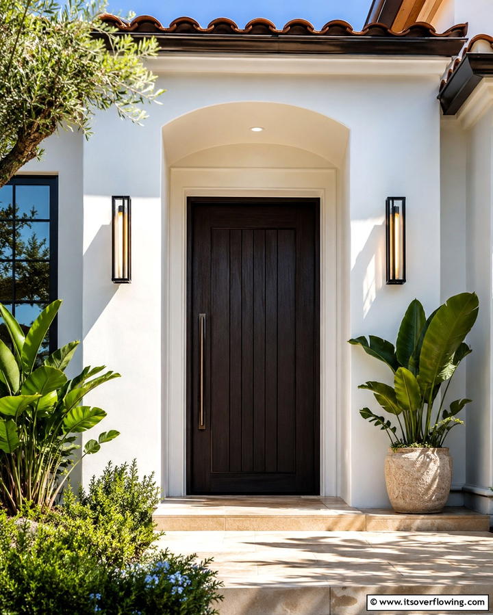 Dark Espresso Stained Doors - 25 Spanish Style Front Door Ideas for Curb Appeal