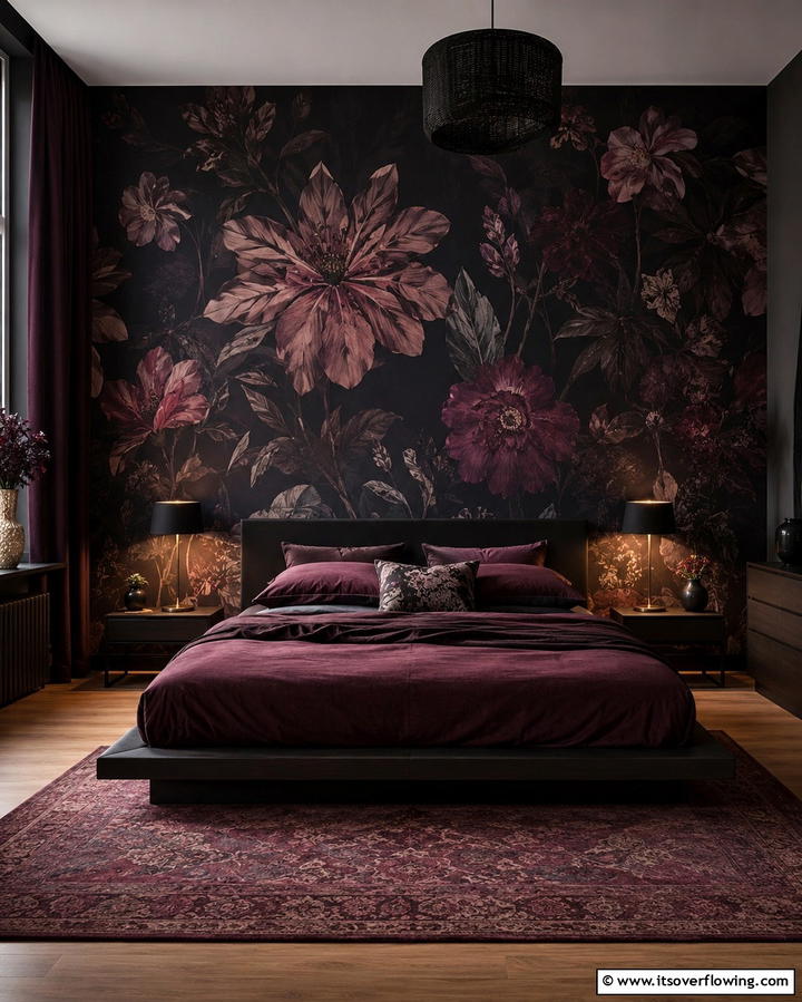 Dark Floral Patterns for a Moody Twist - 25 Gothic Boho Decor Ideas for a Unique and Eclectic Style