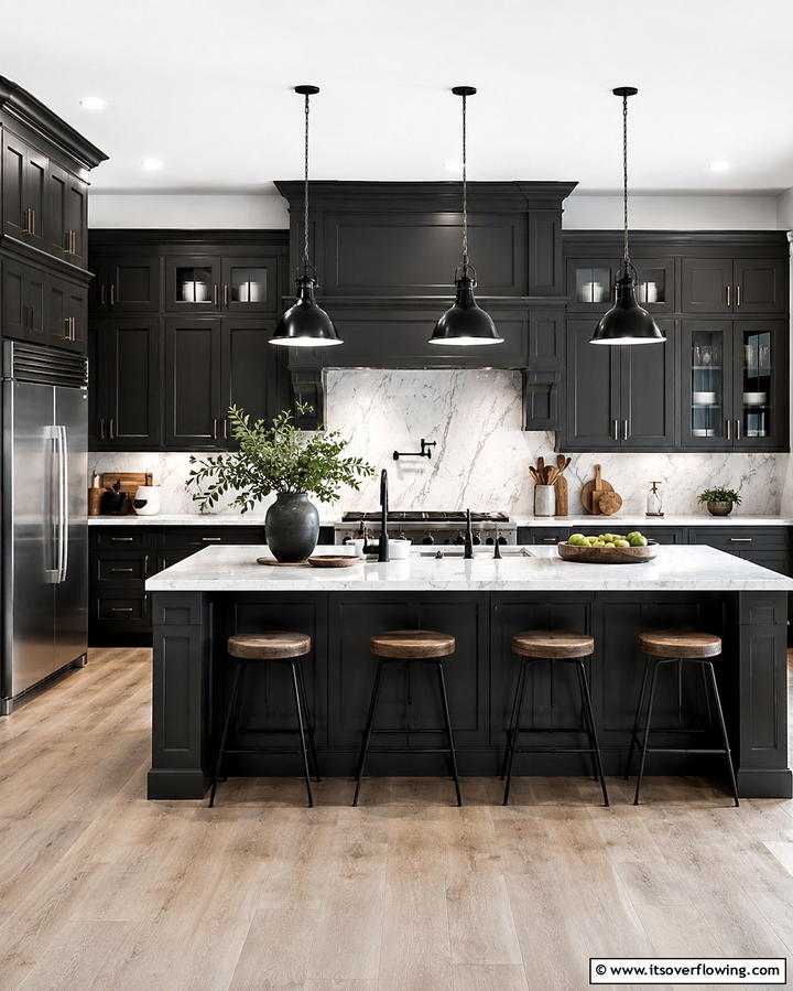Dark Gray Cabinets for a Bold Farmhouse Look - 25 Farmhouse Kitchen with Gray Cabinets Ideas