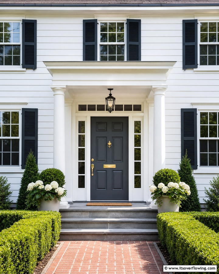 Dark Gray with Contrasting Trim - 20 Dark Gray Front Door Ideas for a Modern Entryway