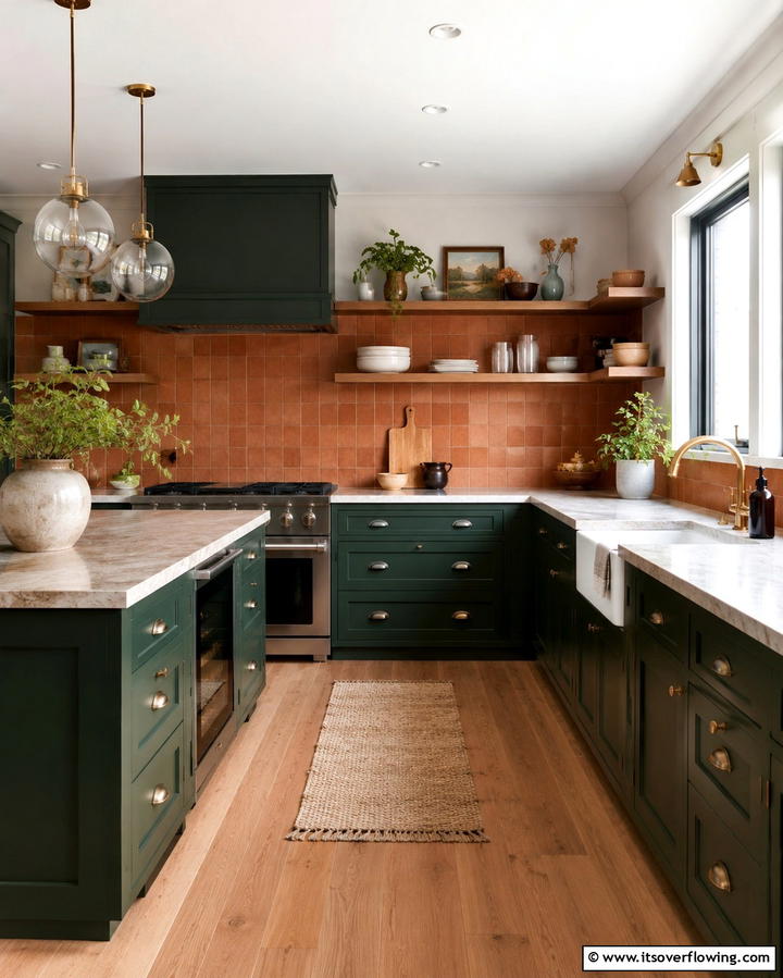 Dark Green Cabinets for a Unique Touch - 25 Dark Kitchen Ideas for a Bold and Modern Look