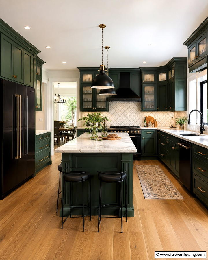 Dark Green Cabinets - 20 What Color Cabinets Go With Black Appliances