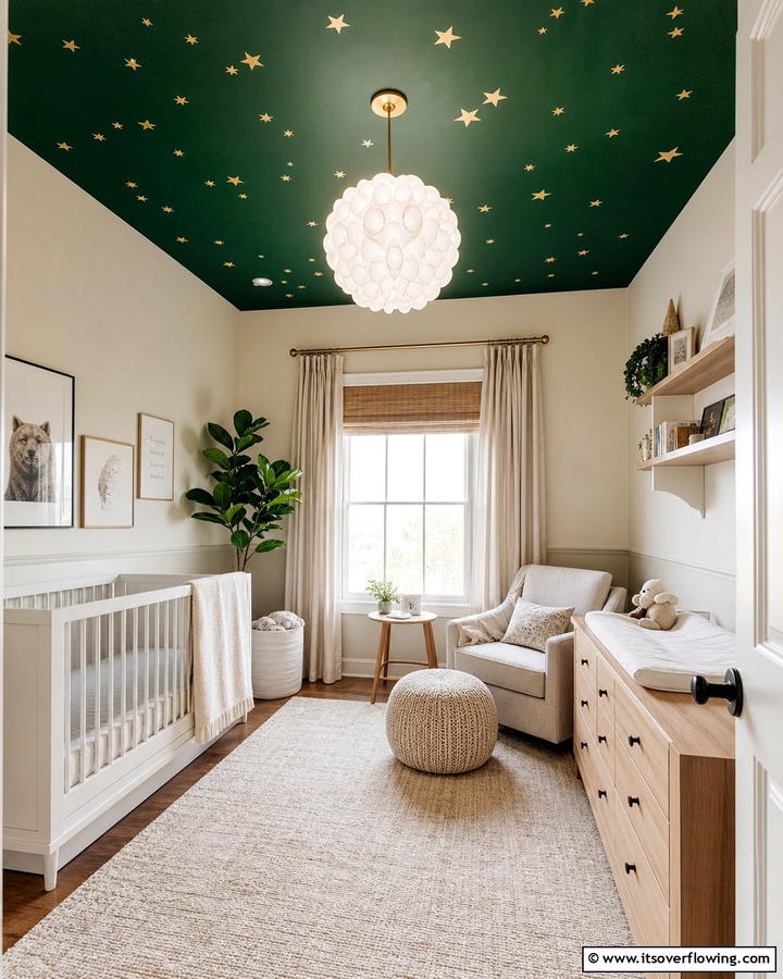 Dark Green Ceiling Design - 20 Dark Green Nursery Ideas for a Calming Space