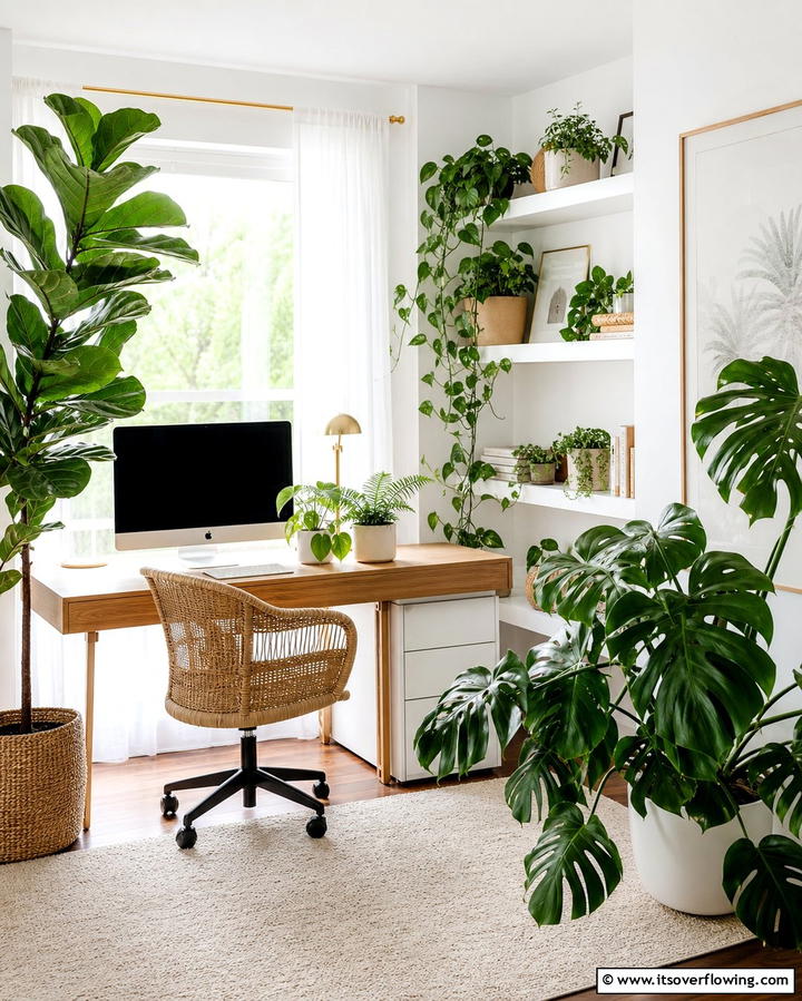 Dark Green Indoor Plants - 25 Dark Green Office Ideas for a Sophisticated Look