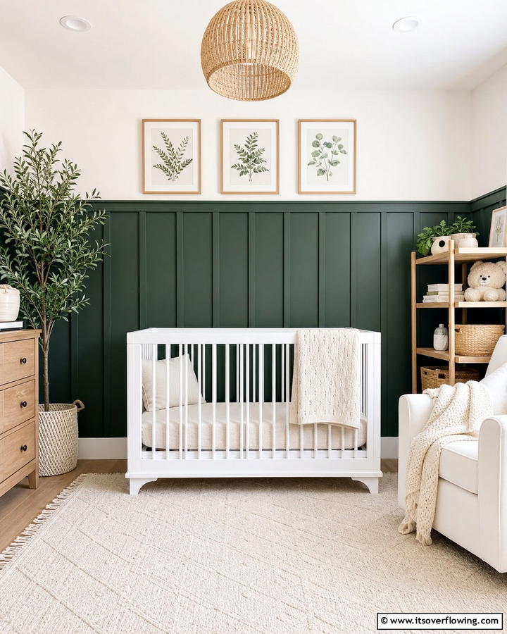Dark Green Paneling - 20 Dark Green Nursery Ideas for a Calming Space