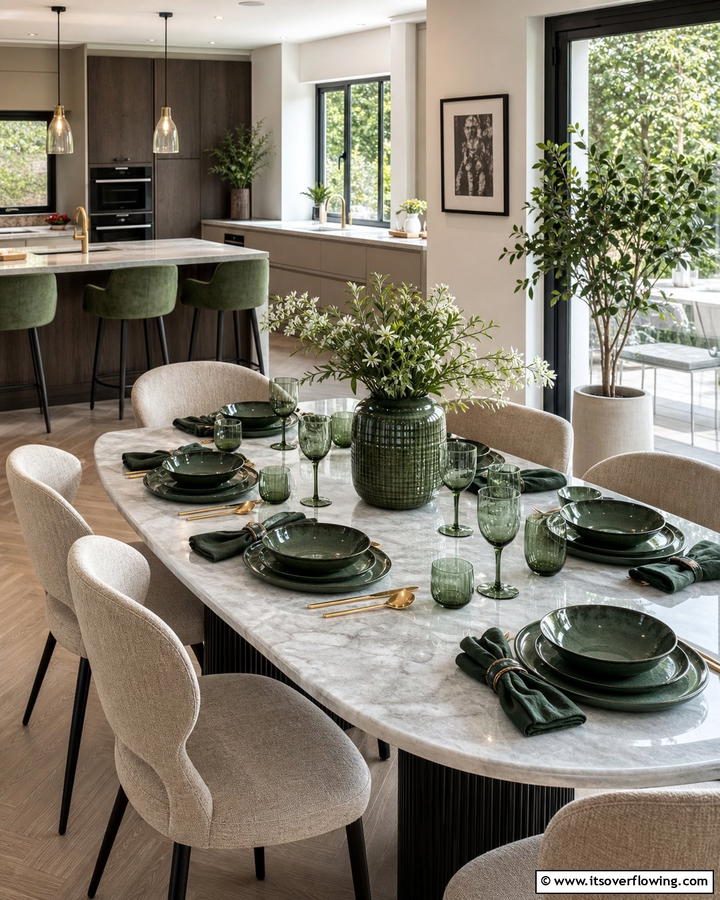 Dark Green Tableware Trends - 21 Dark Green Kitchen Ideas for Bold Cabinetry