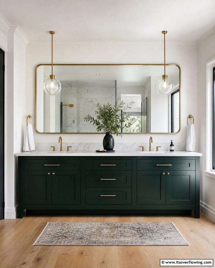 Dark Green Vanity for Dramatic Flair - 20 Bathroom With Green Vanity Ideas for a Fresh Look