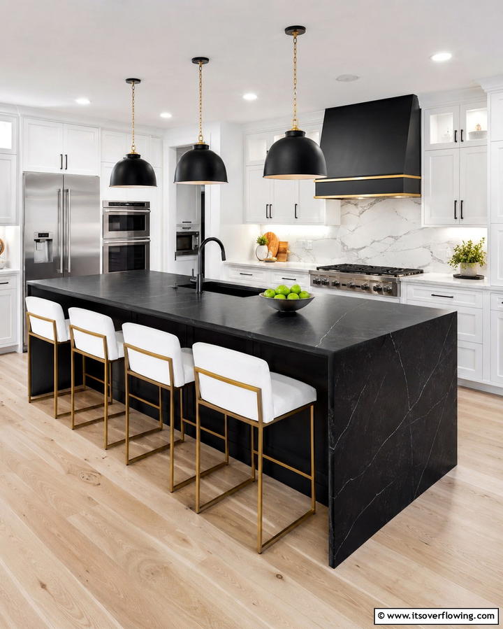 Dark Kitchen Island as a Focal Point - 25 Dark Kitchen Ideas for a Bold and Modern Look