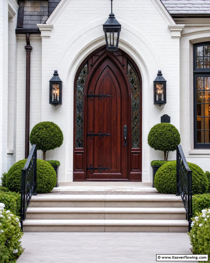 Dark Mahogany Finish - 20 Gothic Front Door Ideas to Enhance Your Home