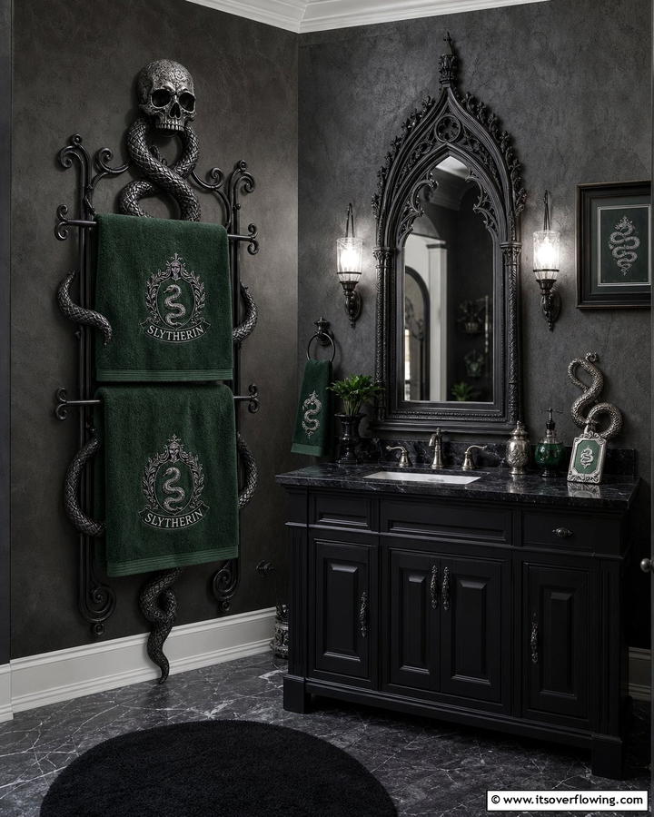 Dark Mark Towel Rack - 20 Harry Potter Bathroom Ideas for Magical Spaces
