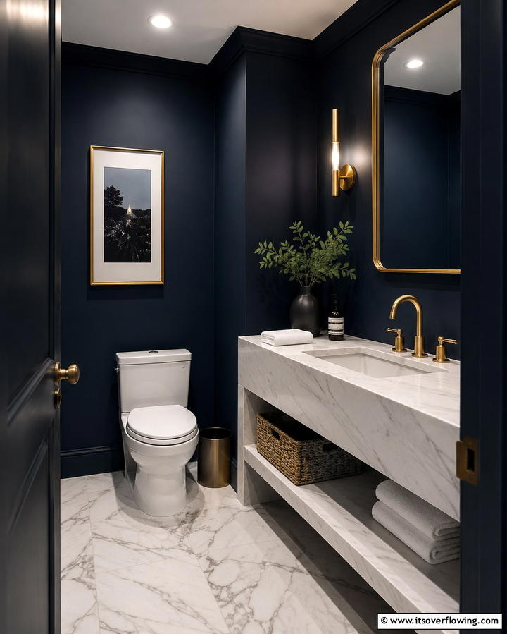Dark Paint for a Cozy Feel - 25 Small Powder Room Ideas for Stylish Spaces