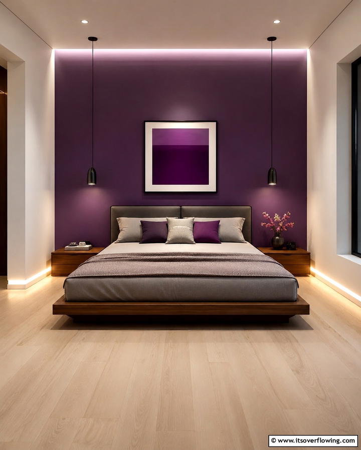 Dark Purple Accent Wall - 30 Dark Purple Bedroom Ideas for Dramatic Luxury Spaces