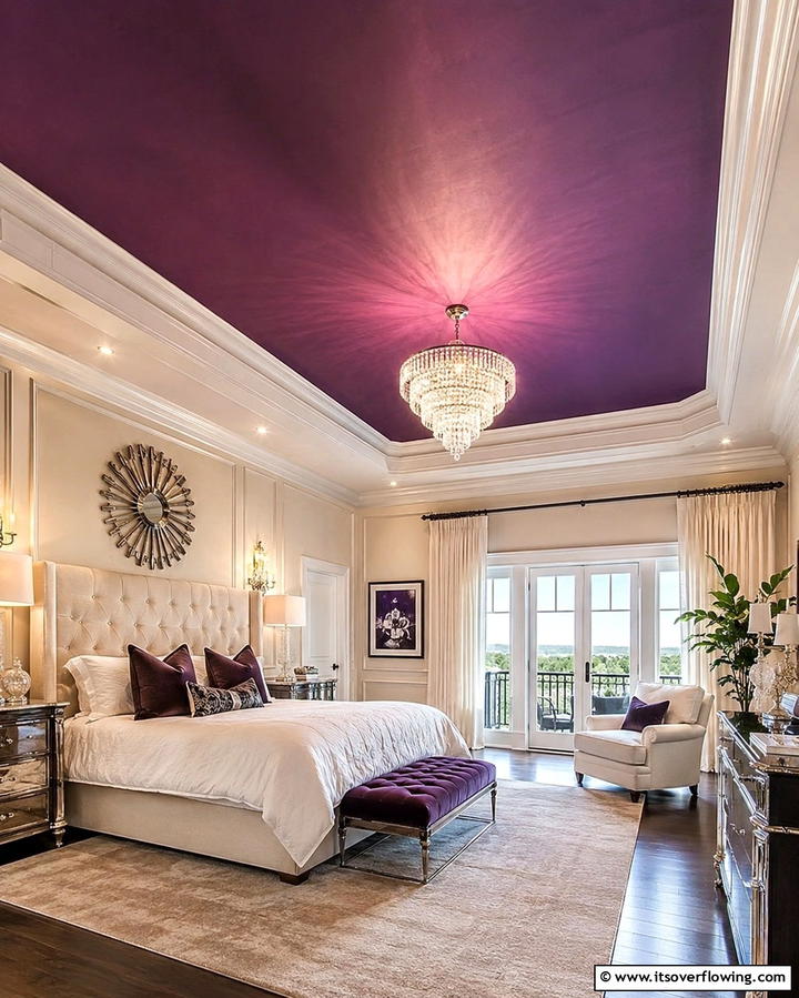 Dark Purple Ceiling - 30 Dark Purple Bedroom Ideas for Dramatic Luxury Spaces