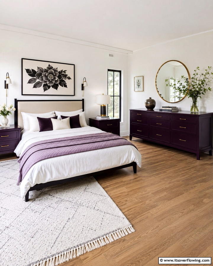 Dark Purple Furniture for a Bold Statement - 30 Dark Purple Bedroom Ideas for Dramatic Luxury Spaces