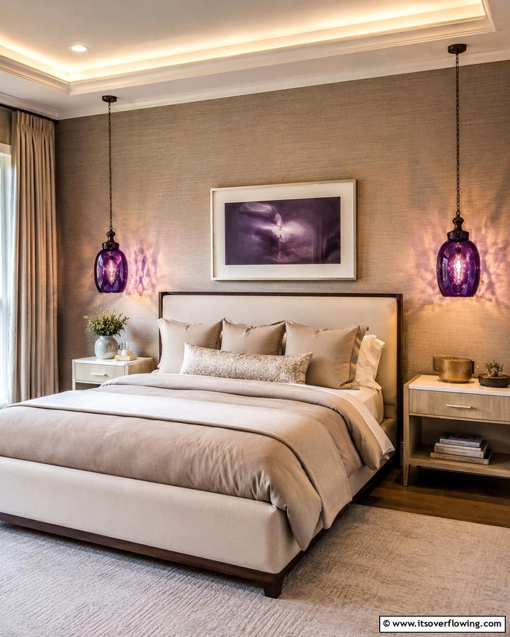 Dark Purple Lighting Fixtures - 30 Dark Purple Bedroom Ideas for Dramatic Luxury Spaces