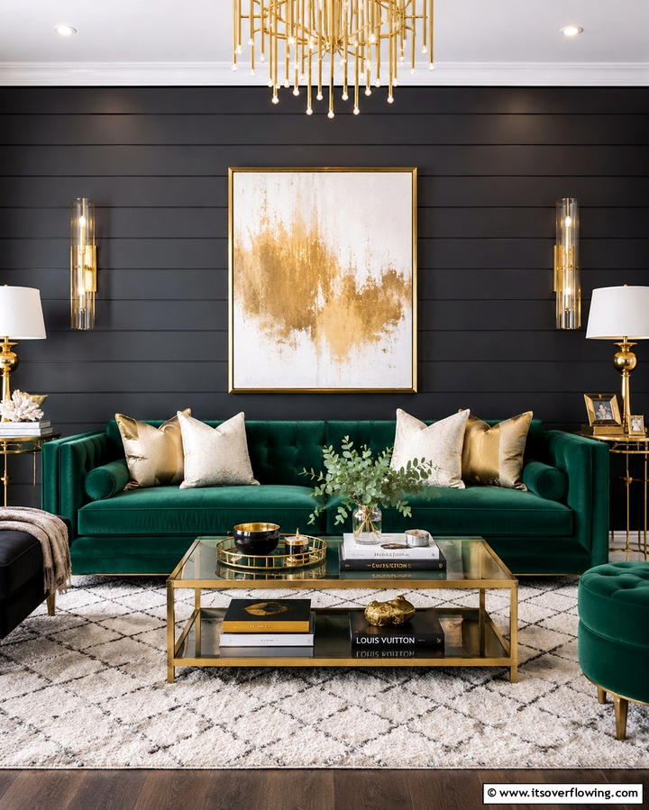 Dark Shiplap for a Moody Atmosphere - 25 Shiplap Living Room Ideas for a Rustic Charm