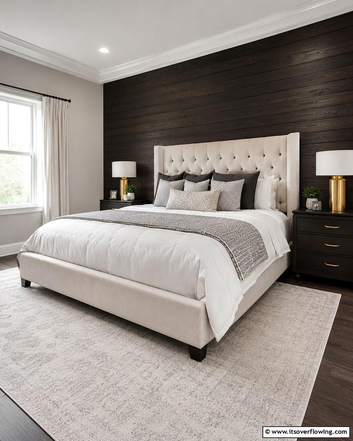 Dark Stained Shiplap - 25 Shiplap Bedroom Ideas for a Cozy and Chic Retreat