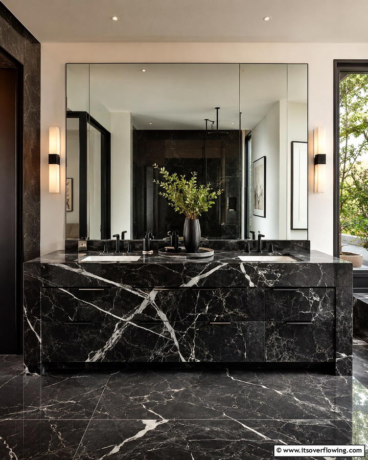 Dark Stone Countertops - 25 Gothic Bathroom Ideas for a Dramatic and Stylish Space