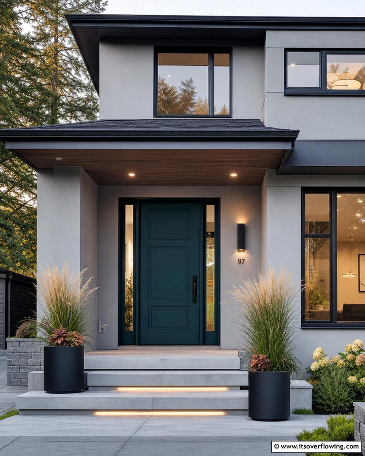 Dark Teal for Depth and Sophistication - 20 Green Front Door Ideas to Welcome Guests in Style