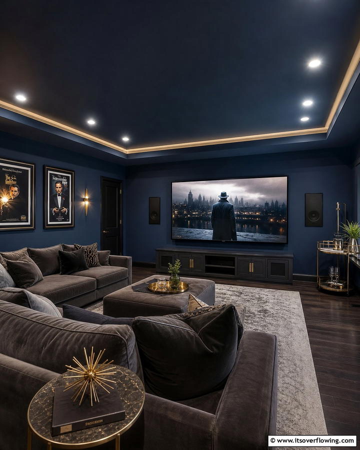 Dark Wall Colors for a Cinematic Feel - 20 Small Media Room Ideas for Cozy Entertainment