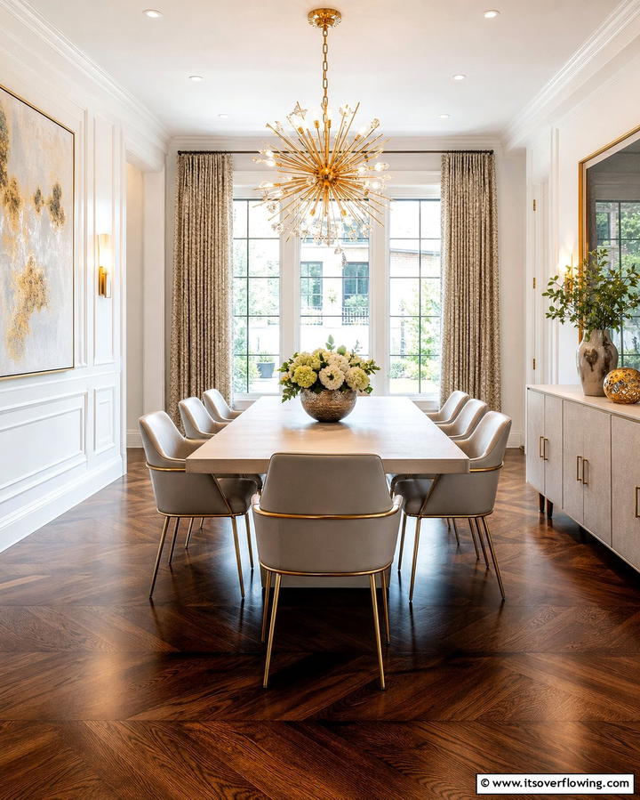 Dark Walnut Floors in a Dining Room - 25 Dark Walnut Floors for Rooms with Timeless Appeal