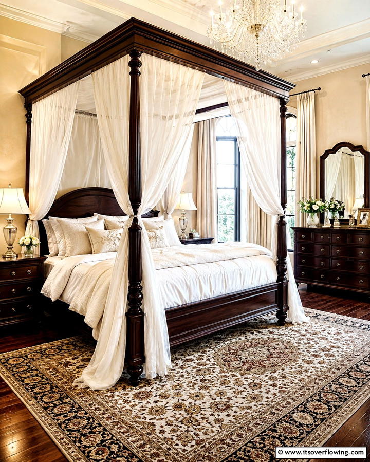Dark Wood Canopy Beds for Luxurious Comfort - 25 Dark Wood Bedroom Ideas for a Sophisticated Look