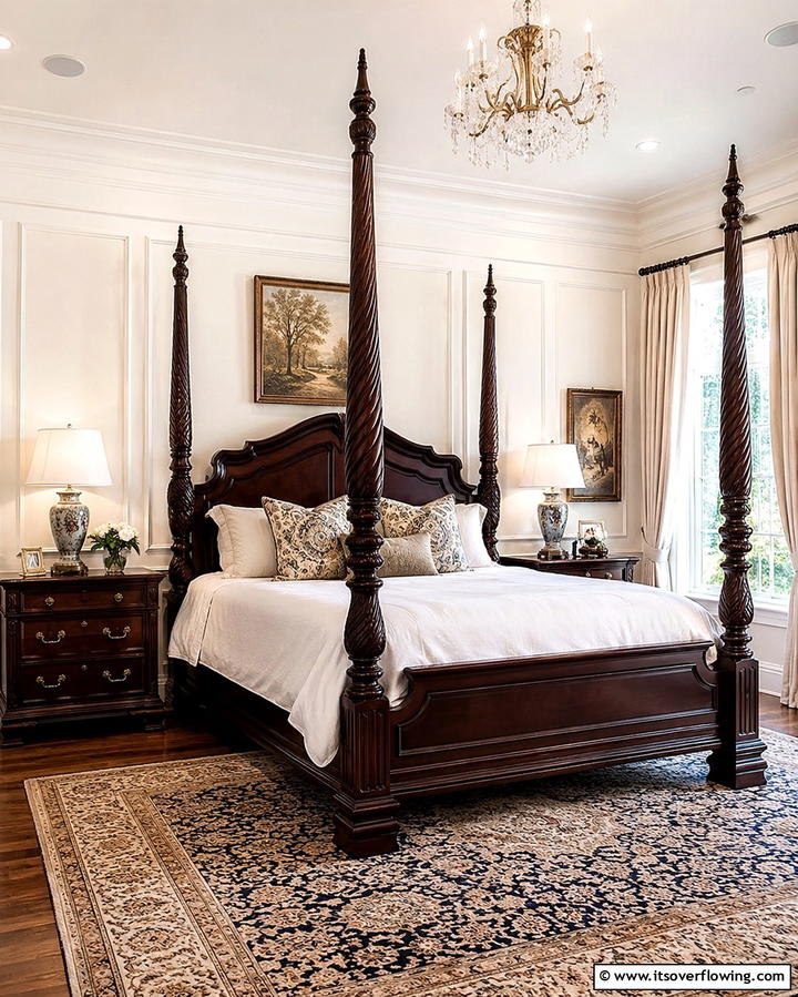 Dark Wood Four Poster Bed - 25 Dark Wood Bedroom Ideas for a Sophisticated Look