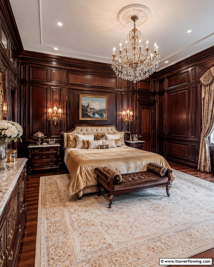 Dark Wood Paneled Walls - 25 Dark Wood Bedroom Ideas for a Sophisticated Look