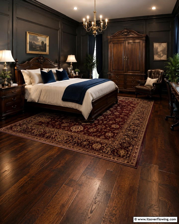 Dark Wooden Flooring - 25 Dark Academia Interior Design Ideas for Sophistication